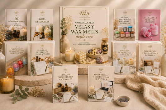 Curso Completo de Velas Aromáticas y Wax Melts → Módulos en Video + Guías + 10 Bonus Exclusivos 🎁